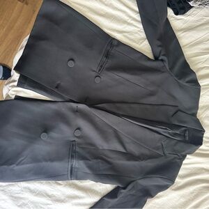 White Fox Women’s Oversized Double-Breasted Black Blazer. Size S/M